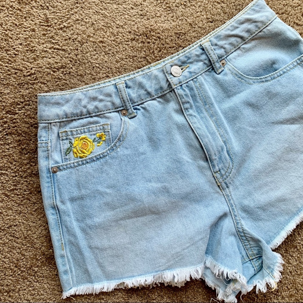 Rare Forever 21 Boho Whimsical Cottage High Waist Embroidered Shorts